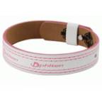 Браслет кожаный Leather серо-розовый